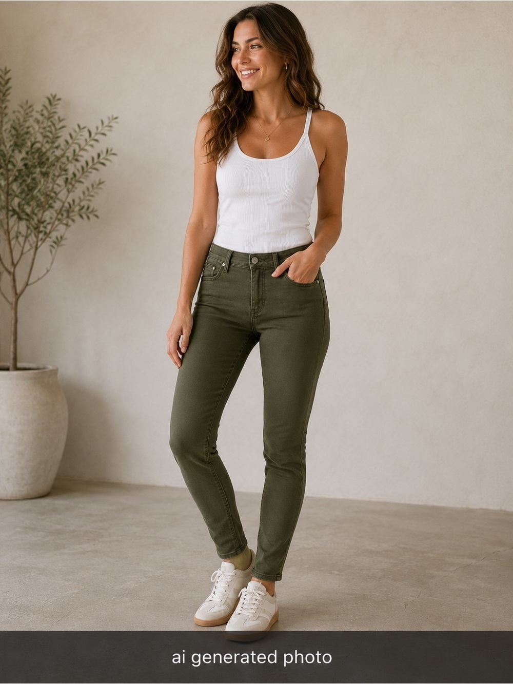 LOFT Modern Skinny Jeans | Size 27/4 | Olive/Army Green
